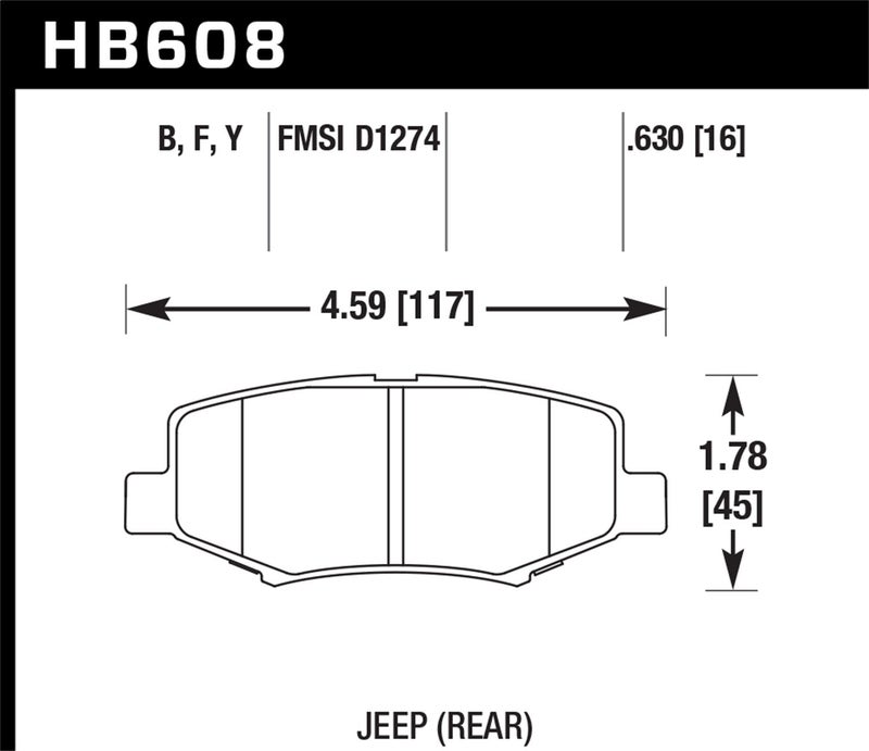Hawk Performance HB608Y.630 LTS Brake Pad - Image 3